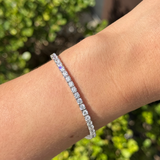 Pulseira Riviera em Prata 925 e banho de ródio com zircônias de 3mm