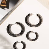 Argola Zircônias Negras G Prata 925
