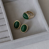 Anel Textura Verde