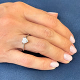 Anel Moissanite Solitário Coração Prata 925