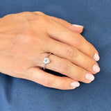 Anel Moissanite Solitário Coração Prata 925