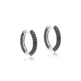 Argola Zircônias Negras G Prata 925
