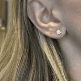 Brinco Prata 925 com Moissanite – Ponto de Luz 3mm