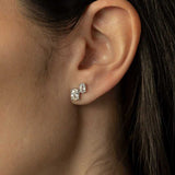 Brinco Prata Duo Ovais