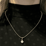 Colar Prata 925 com Moissanite – Bolinhas com Pingente Redondo 6mm