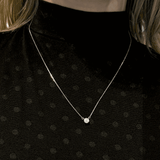 Colar Prata 925 com Moissanite – Ponto de Luz 5mm