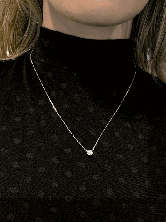 Colar Prata 925 com Moissanite – Ponto de Luz 5mm
