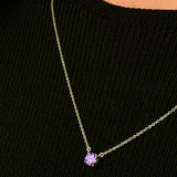 Colar Moissanite e Ametista 1ct