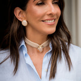 Colar Lenço detalhe Perolado