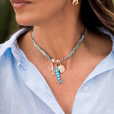 Colar Tecidos Pingentes Ocean