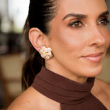 Brinco Flor Cravejado