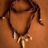 Colar Tecido Pingente Ocean