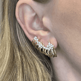 Ear Cuff Prata 925 – Dez Fileiras Entreabertas com Cravação nas Pontas