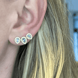 Ear Cuff Prata 925 com Moissanite – Três Gotas Cravejadas Sky