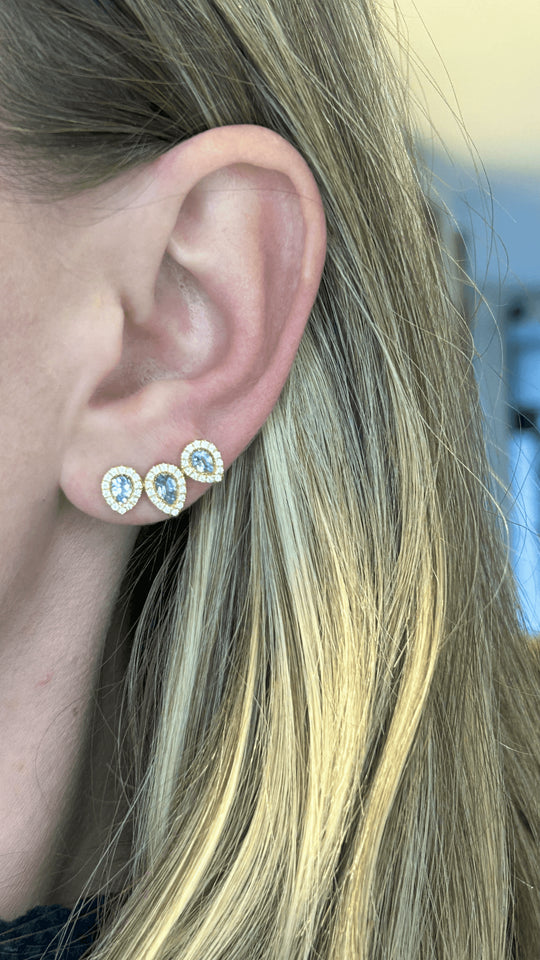 Ear Cuff Prata 925 com Moissanite – Três Gotas Cravejadas Sky