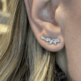 Ear Cuff Prata 925 – Três Navetes na Vertical e Duas na Horizontal