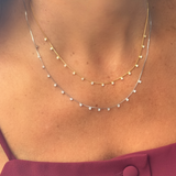 Colar mini zirconias pendentes