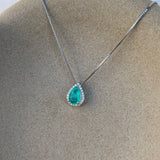 Colar Gota Esmeralda Colombiana Fusion cravejado prata 925