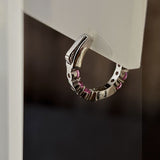 Brinco Argola Pink Cravejada Dentro e Fora Prata 925