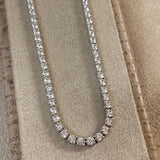 Colar Riviera Prata 925 Cravação 4 garras 3mm