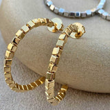 Argola Mini Quadrados Brilho