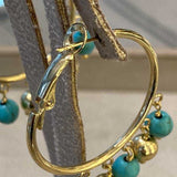 Argola Turquesa e Esferas