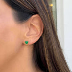 Conjunto Heart Esmeralda em prata 925