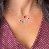 Colar Retângulos Zircônias Rubi