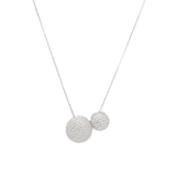 Colar esfera dupla microcravejado prata 925