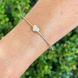 Bracelete liso coração cravejado