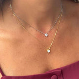 Conjunto Brinco e Colar Ponto de Luz 5mm
