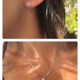 Conjunto Brinco e Colar Ponto de Luz 4mm