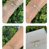 Conjunto Pulseiras Riviera Love e Coração Cravejadas
