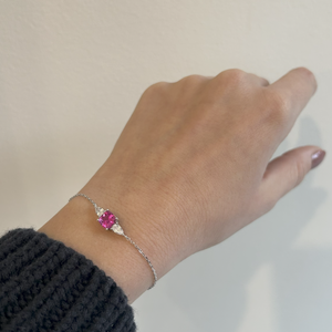 Pulseira Prata 925 – Quadrado Central com Gotas Laterais
