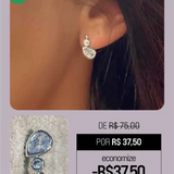 Brinco Gota Ponto de luz e Esfera