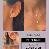 Conjunto Brinco e Colar Ponto de Luz 5mm