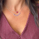 Colar Solitário Baguete prata 925