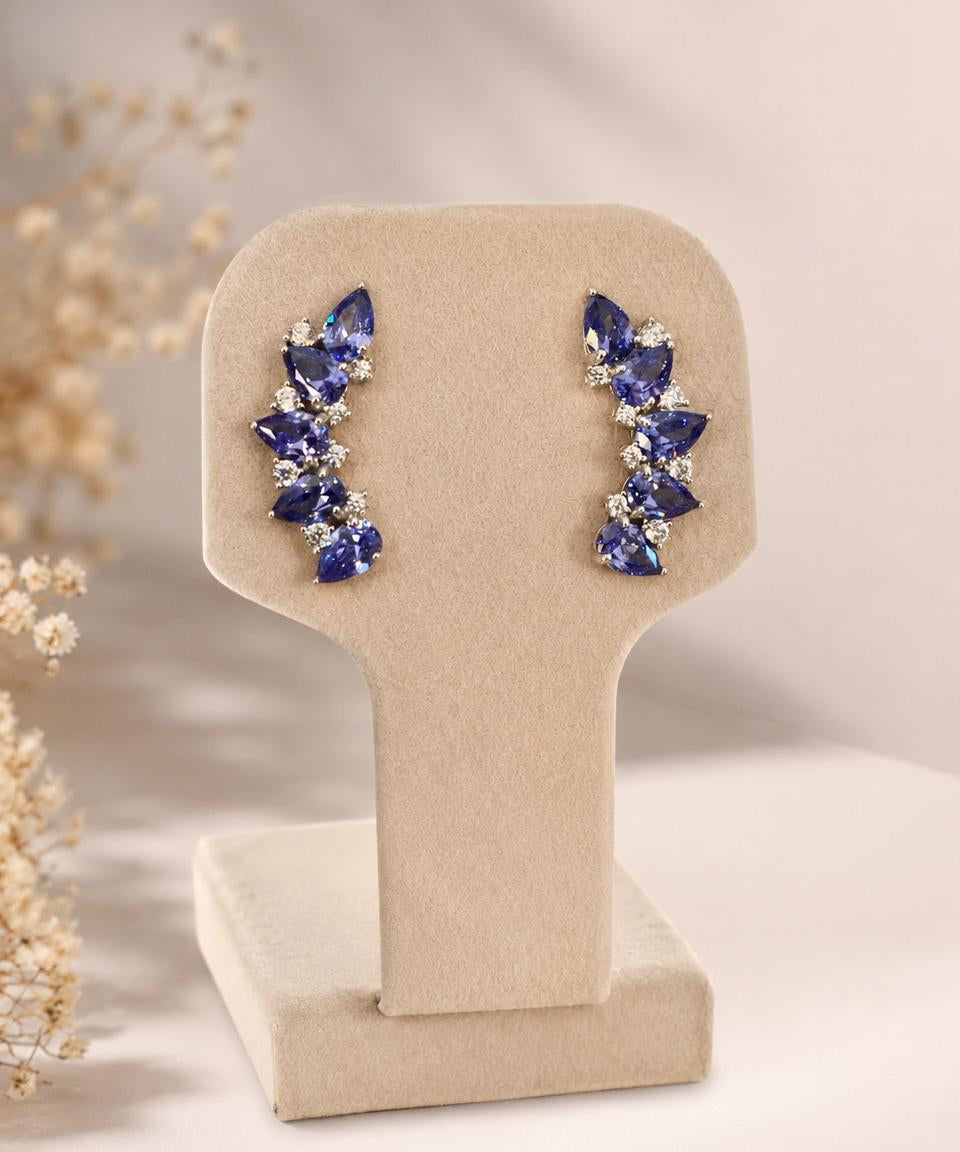 Brinco EarCuff Gotas e pontos prata 925