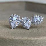 Brinco Ear Cuff 3 Gotas cravejadas prata 925