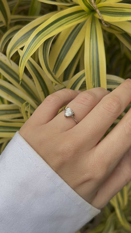Anel Moissanite Coração Prata 925