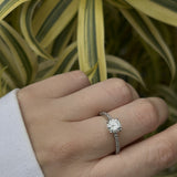 Anel Moissanite Coração Prata 925