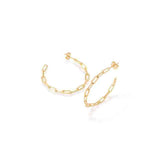 Brinco de argola elos em banho de ouro 18k - JOYÁ