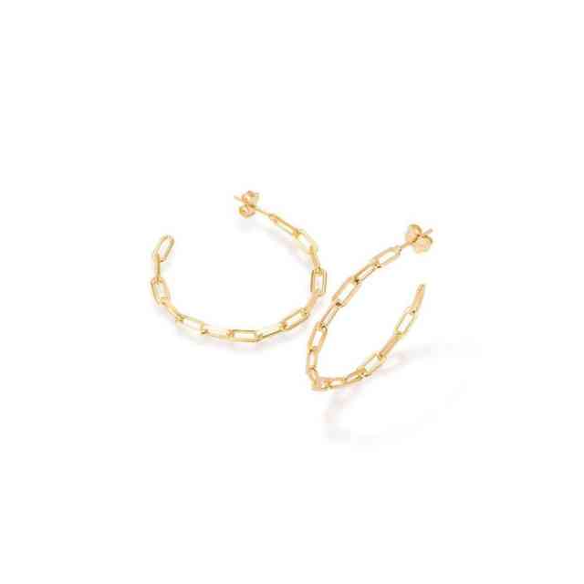 Brinco de argola elos em banho de ouro 18k - JOYÁ