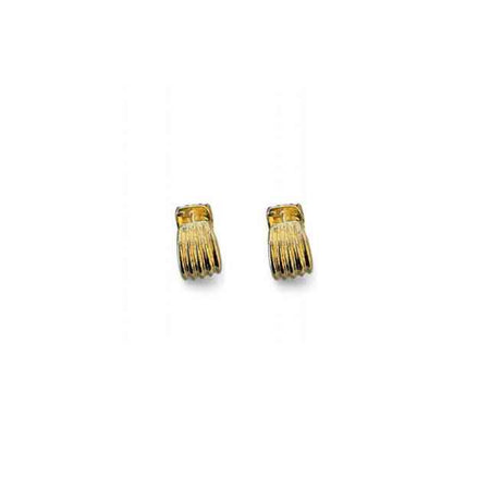 Brinco de argola textura em banho de ouro 18k - JOYÁ