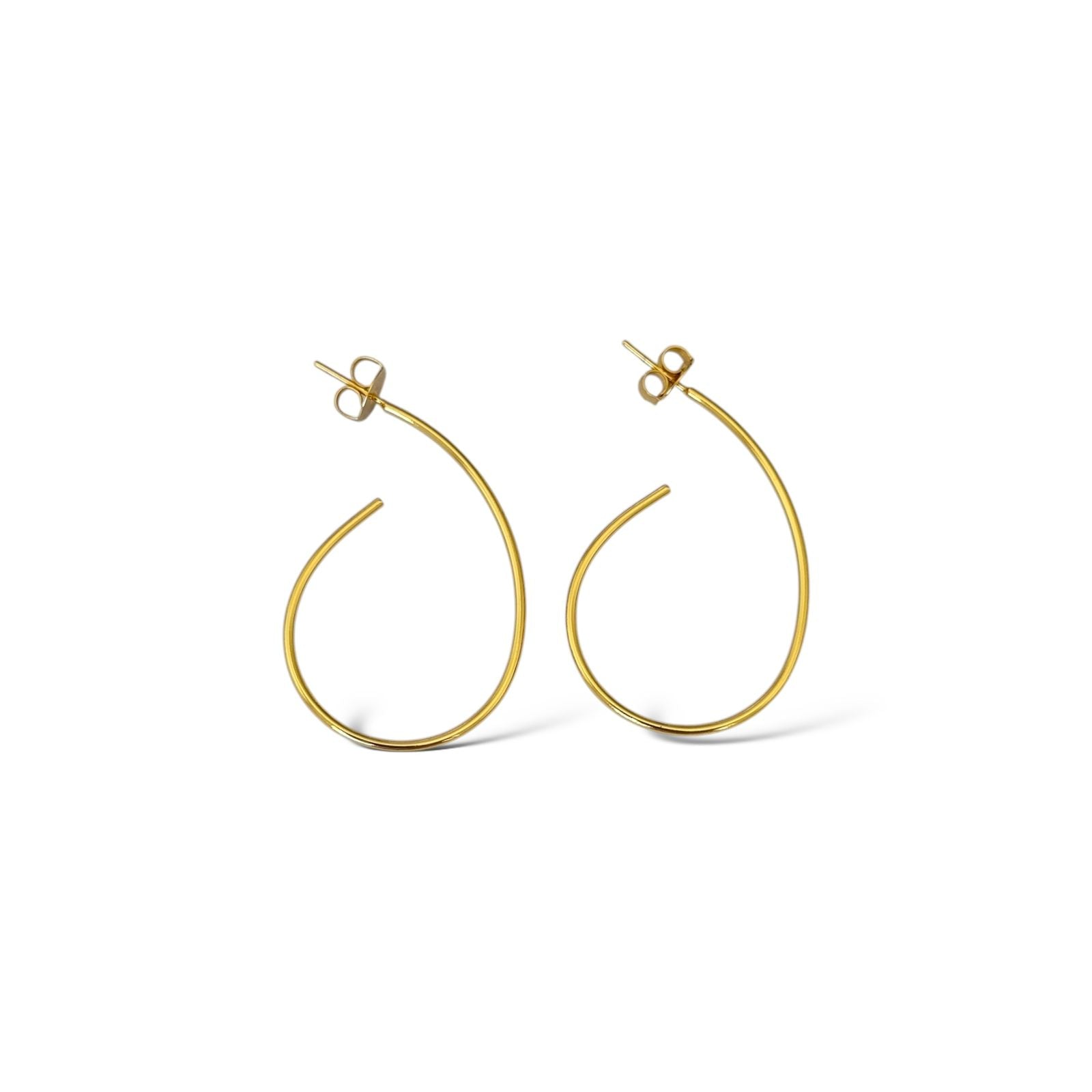 Brinco argola fio gota em banho de ouro 18k - JOYÁ