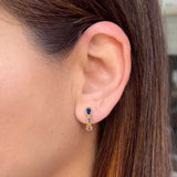 Brinco formas com zircônias coloridas em banho de ouro 18k - JOYÁ