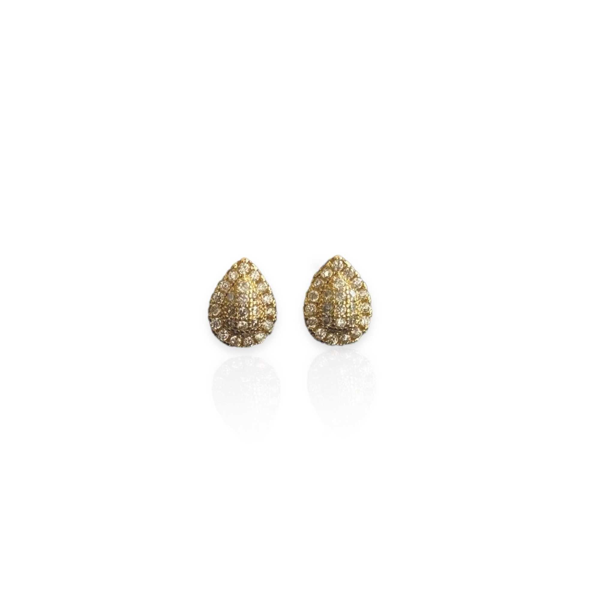 Brinco gota micro cravejado com zircônias em banho de ouro 18k - JOYÁ