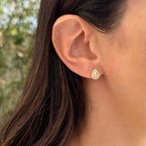 Brinco gota micro cravejado com zircônias em banho de ouro 18k