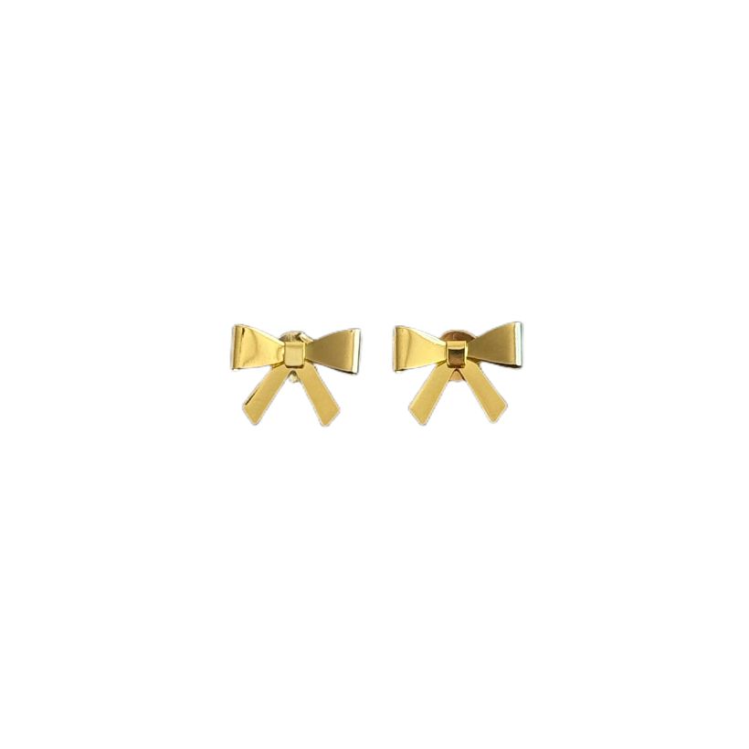 Brinco laço liso em banho de ouro 18k