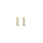 Brinco palito cravejado com zircônhas em banho de ouro 18k - JOYÁ